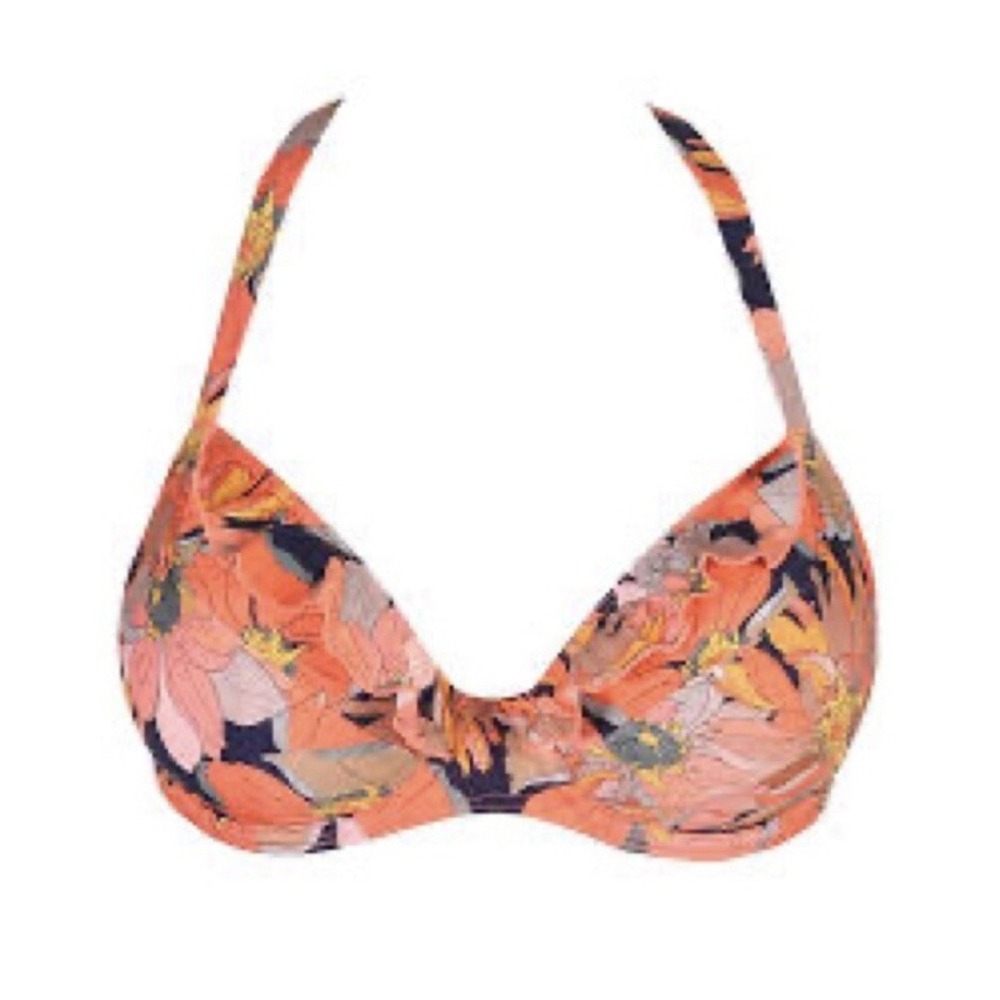 Prima Donna Melanesia Coral Flower Bikini Top 32DDD Summer Vacation Cruise Beach